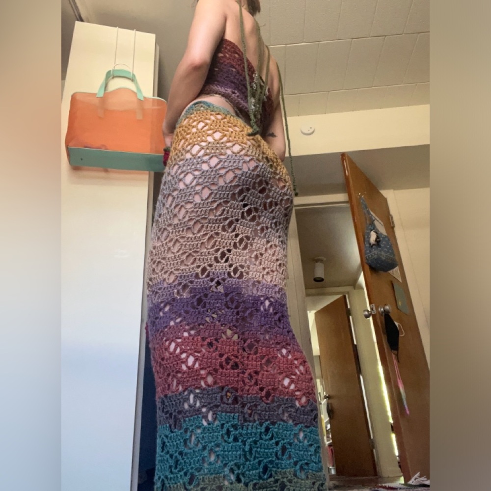 Handmade Crochet Roses Skirt Set - Picture 2 of 10